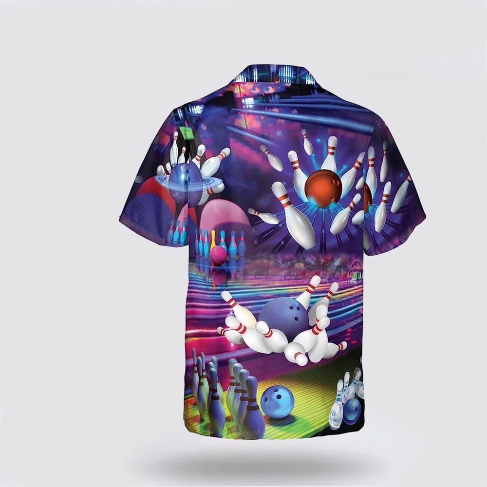 Bowling Purple Pattern 3D Bowling Hawaiin Shirt – Gift For Bowling Enthusiasts