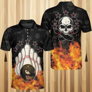 Bowling Skull And Monster Ball Polo Shirt&hellip;