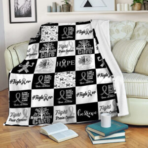 Brain Cancer Pattern Caro Fleece Throw Blanket&hellip;