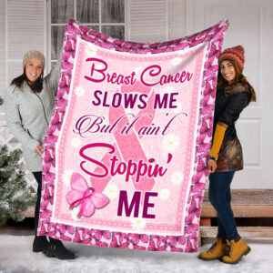 Breast Cancer Ain’t Stoppin Me Fleece Throw&hellip;