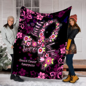 Breast Cancer Flourish Fleece Throw Blanket –&hellip;