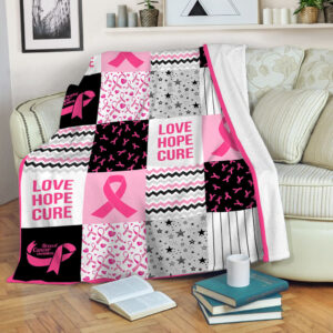 Breast Cancer Shape Pattern Fleece Throw Blanket&hellip;