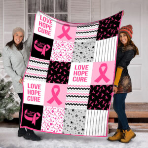 Breast Cancer Shape Pattern Fleece Throw Blanket&hellip;