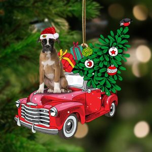 Brown Boxer-Pine Truck Hanging Christmas Plastic Hanging&hellip;