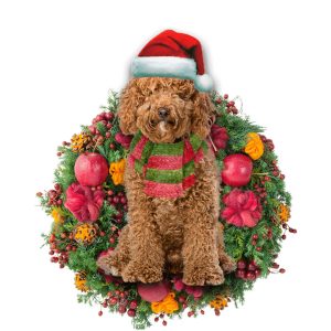 Brown Labradoodle Christmas Christmas Plastic Hanging Ornament&hellip;