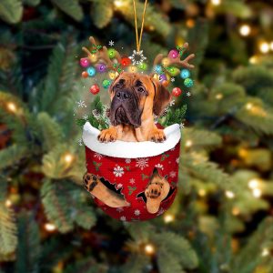 Bullmastiff In Snow Pocket Christmas Ornament –&hellip;