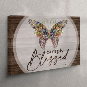 Butterflies Simply Blessed Canvas Wall Art –&hellip;
