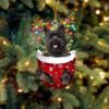 Bull Terrier 1 In Snow Pocket Christmas Ornament Flat  Dog Ornament,Christmas Shape Ornament, Happy Christmas Ornament