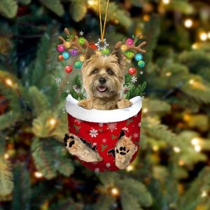 Cairn Terrier In Snow Pocket Christmas Ornament&hellip;