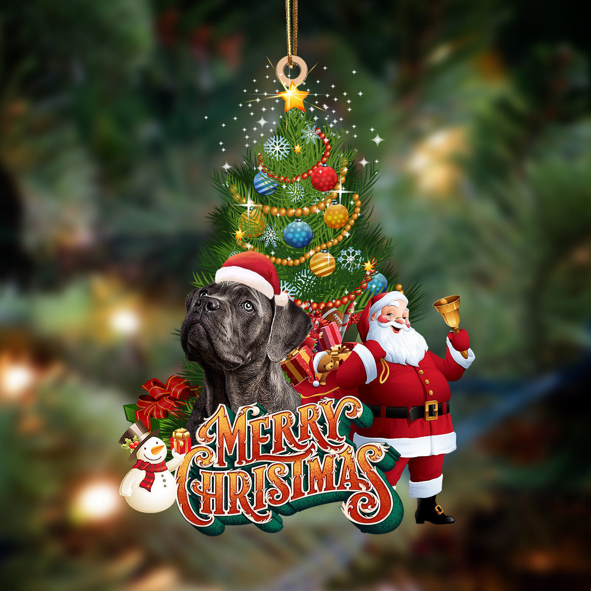 Cane Corso-Christmas Tree&Dog Hanging Christmas Plastic Hanging Ornament – Handmade Xmas Decoration