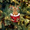 Cairn Terrier In Snow Pocket Christmas Ornament – Flat Acrylic Dog Ornament – Christmas Gift For Friends