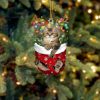 Cat Bengal In Snow Pocket Christmas Ornament – Christmas Gift For Friends – Flat Acrylic Cat Ornament