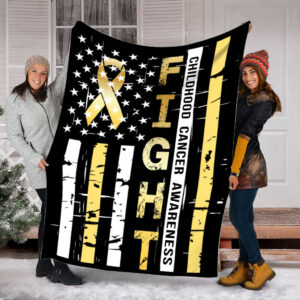 Childhood Cancer Awareness Fight Usa Flag Fleece&hellip;