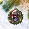Chocolate Goldendoodle In Snow Pocket Christmas Ornament Flat  Dog Ornament,Christmas Shape Ornament, Happy Christmas Ornament