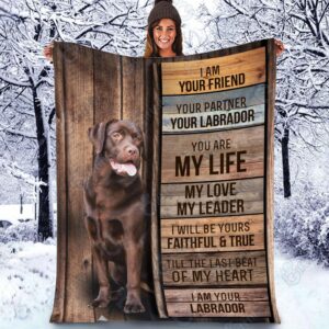 Chocolate Labrador Retriever Fleece Throw Blanket –&hellip;