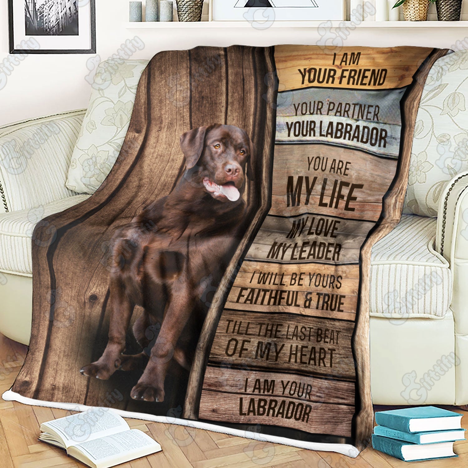 Chocolate Labrador Retriever Fleece Throw Blanket – Pendleton Sherpa Fleece Blanket – Gifts For Dog Lover
