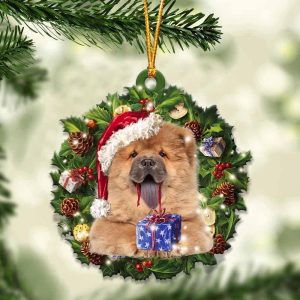 Chow Chow With Santa Hat Christmas Dog&hellip;