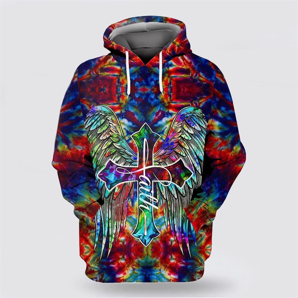 Christian Faith Of Jesus Cross Red All Over Print 3D Hoodie – Gifts For Christians