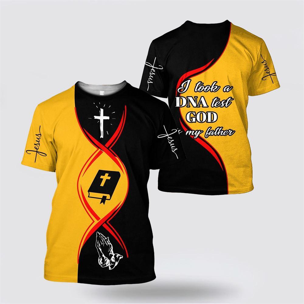 Christian Jesus Dna Test Yeallow And Black Color Jesus All Over Print 3D T Shirt – Gifts For Christians