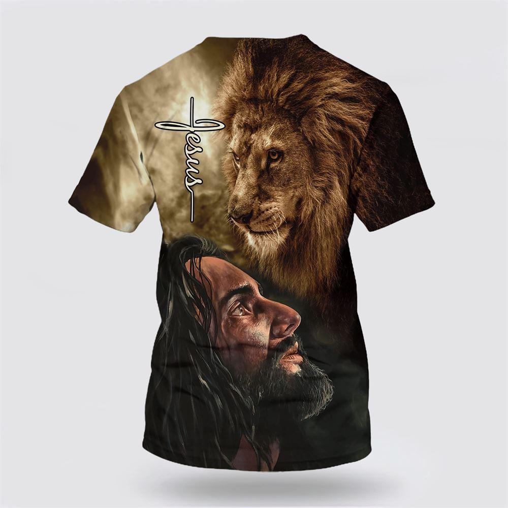 Christian Jesus Lion All Over Print 3D T Shirt – Gifts For Christians