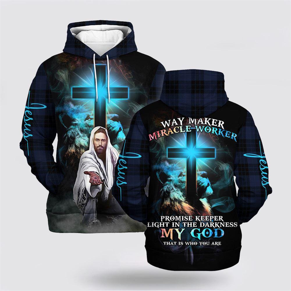 Christian Jesus Lion Cross All Over Print 3D Hoodies Jesus Printed All Over Print 3D Hoodie – Gifts For Christians