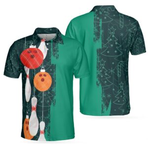 Christmas Pattern Sleeve Men Polo Shirt –&hellip;