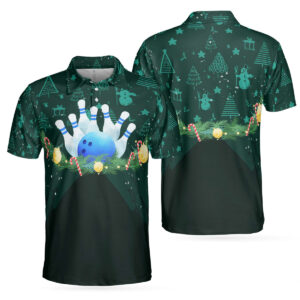 Christmas Wreath With Bowling Balls Polo Shirt&hellip;