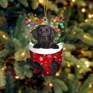 Coated Retriever In Snow Pocket Christmas Ornament&hellip;