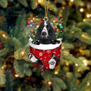 Cocker Spaniel In Snow Pocket Christmas Ornament&hellip;