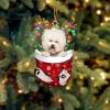 Cream Cocker Spaniel In Snow Pocket Christmas Ornament – Flat Acrylic Dog Ornament