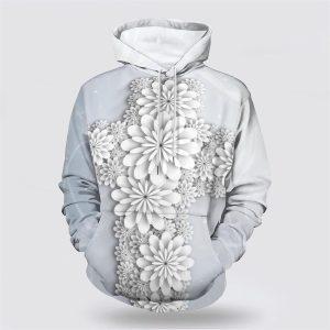 Cross Flowers All Over Print 3D Hoodie&hellip;