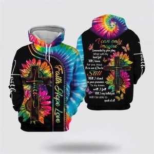 Cross Rose Faith Hope Love Jesus All Over Print 3D Hoodie – Gifts For Christians