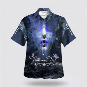 Crown Cross Faith Over Fear Hawaiian Shirts&hellip;