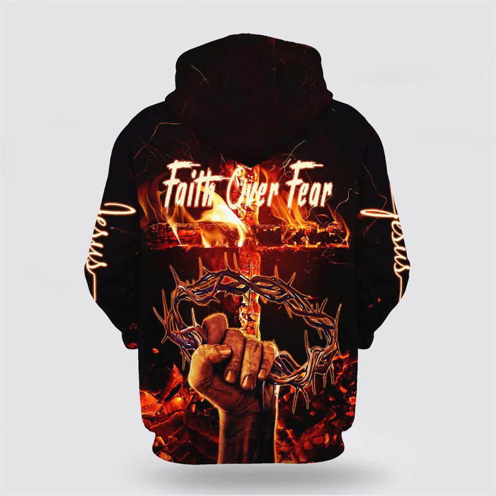 Crown Of Thorns Jesus Christ Faith Over Fear All Over Print 3D Hoodie – Gifts For Christians