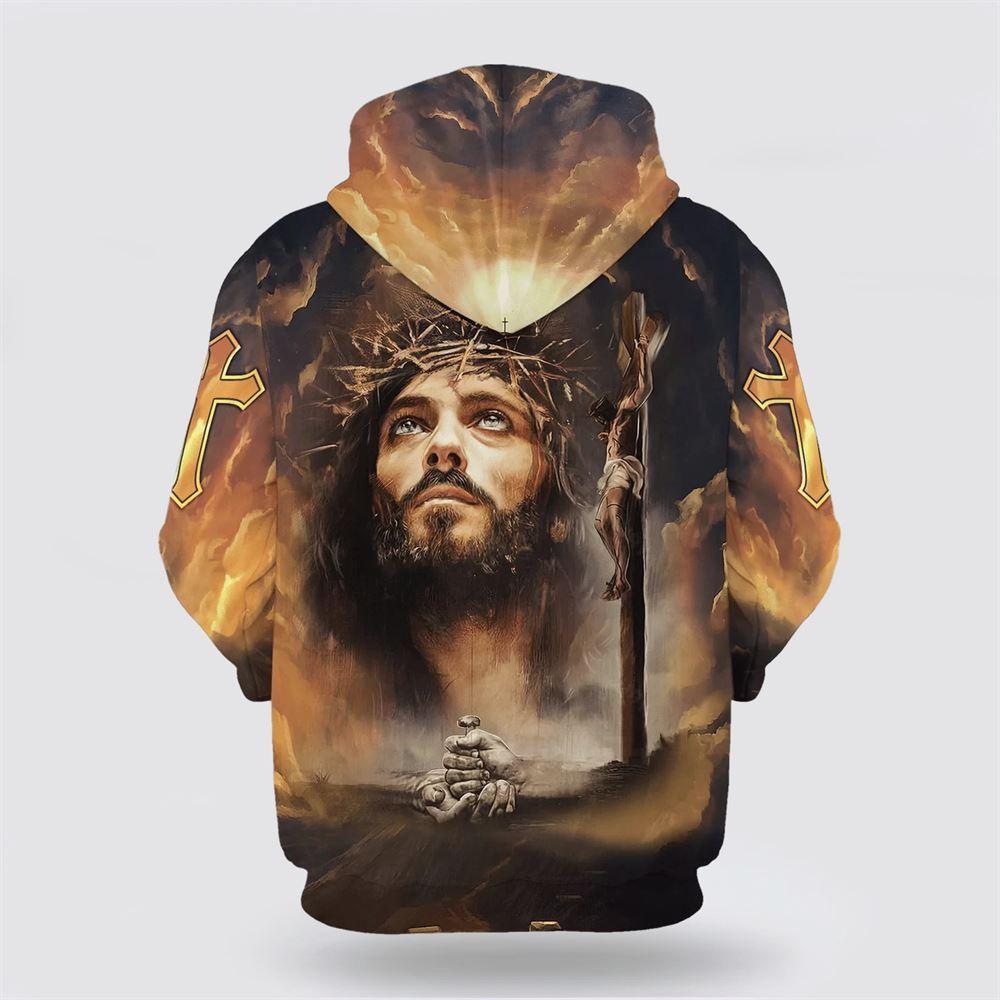 Crucifixion Of Jesus All Over Print 3D Hoodie – Gifts For Christians