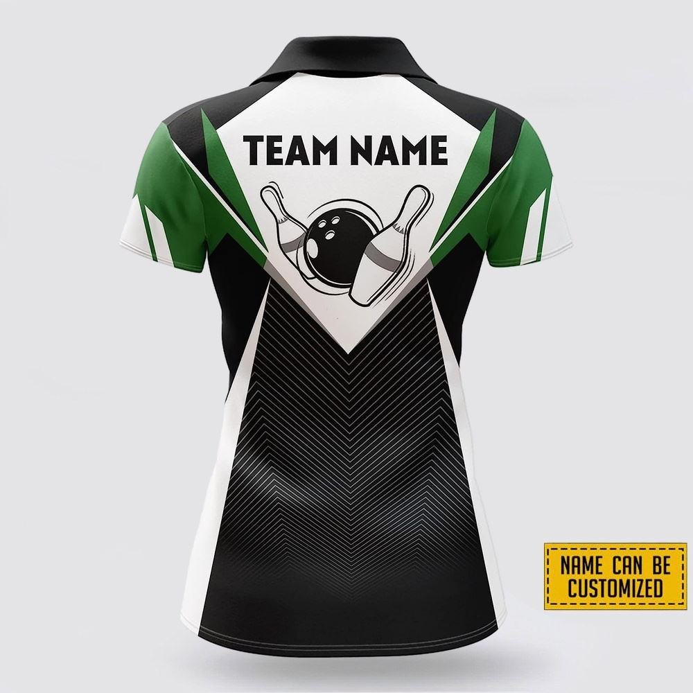 Custom Name And Team Bowling Pattern Women Bowling Polo Shirt – Gift For Bowling Enthusiasts