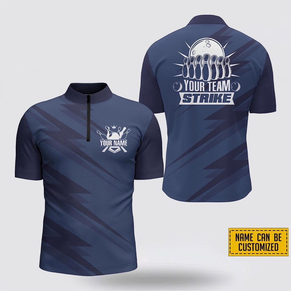 Custom Name And Team Bowling Strike Men Bowling Jersey Shirt For Bowler – Gift For Bowling Enthusiasts