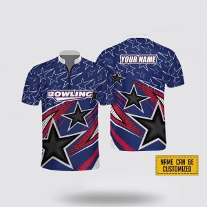 Custom Name Blowling Black Star Sport Bowling Jersey Shirt – Gift For Bowling Enthusiasts