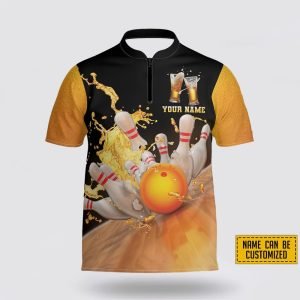 Custom Name Bowling And Beer Bowling Jersey Shirt – Perfect Gift for Bowling Fans