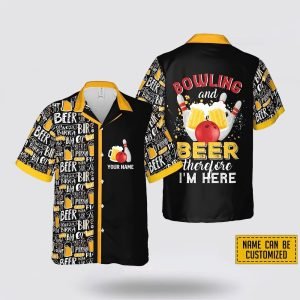 Custom Name Bowling Beer Therefore I’m Here&hellip;