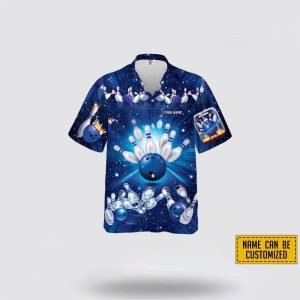 Custom Name Bowling Blue Star Pattern Bowling&hellip;