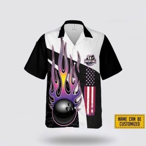 Custom Name Skull Bowling American Flag Pattern&hellip;