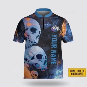 Custom Name Skull Hello Darkness My Old Friend Bowling Jersey Shirt – Perfect Gift for Bowling Fans