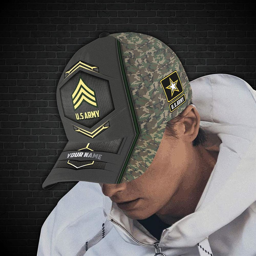 Custom Name US Army Pattern Baseball Cap – Gift For Military Personnel