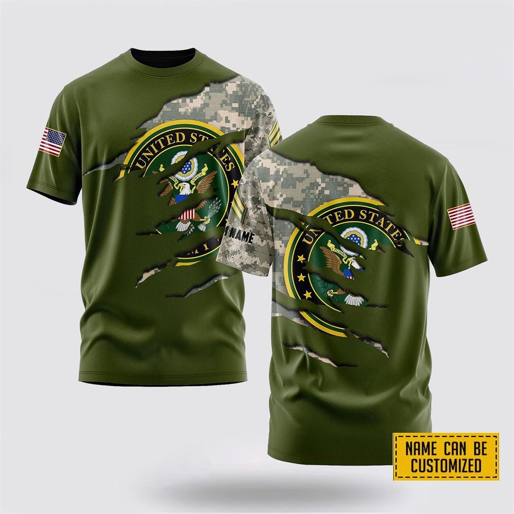 Customized US Army 3D T Shirt – For Military Personnel