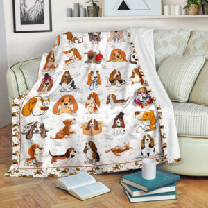 Cute Basset Hound Fleece Throw Blanket –&hellip;