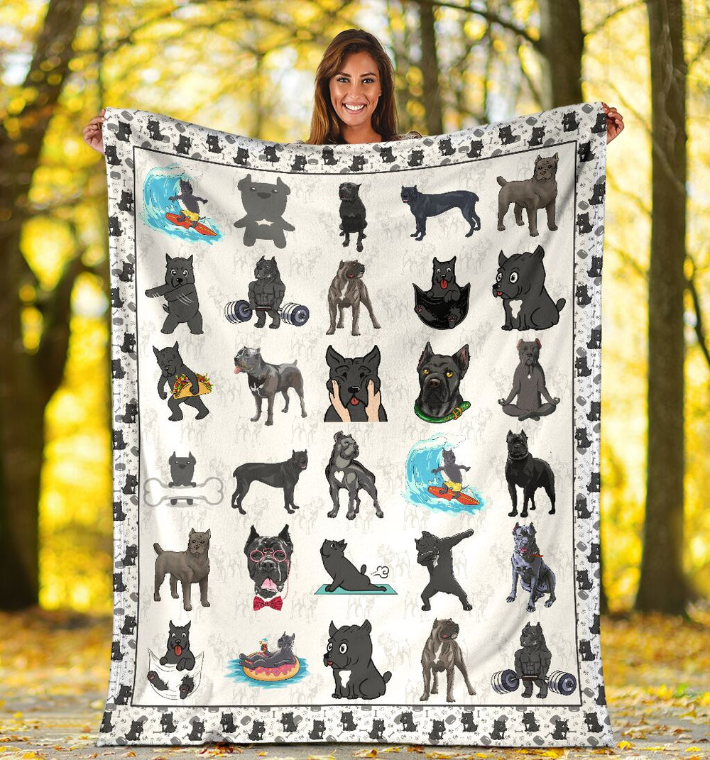 Cute Cane Corso Fleece Throw Blanket – Pendleton Sherpa Fleece Blanket – Gifts For Dog Lover