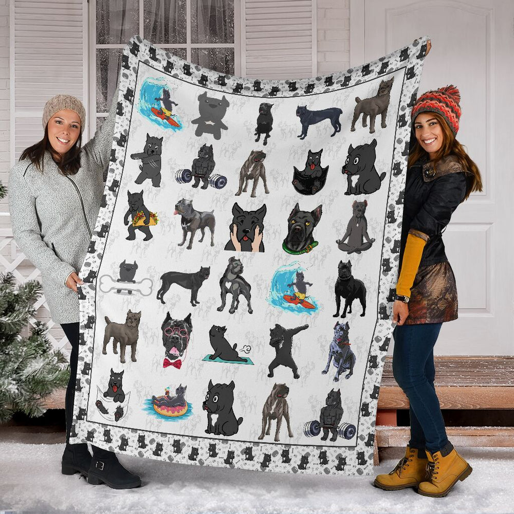 Cute Cane Corso Fleece Throw Blanket – Pendleton Sherpa Fleece Blanket – Gifts For Dog Lover