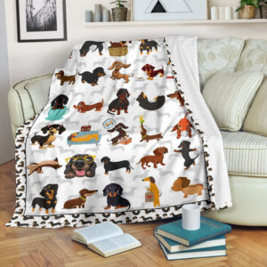 Cute Dachshund Fleece Throw Blanket – Pendleton&hellip;
