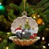 Cute Maltese Sleeping In Pearl Dog Christmas Ornament Flat ,Christmas Shape Ornament, Happy Christmas Ornament